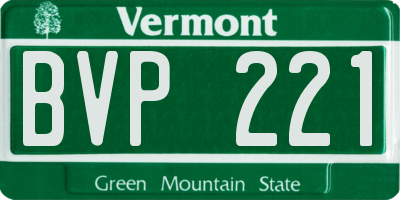 VT license plate BVP221