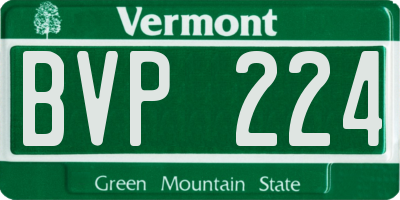 VT license plate BVP224