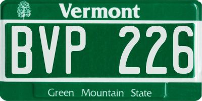 VT license plate BVP226