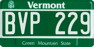 VT license plate BVP229