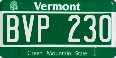 VT license plate BVP230