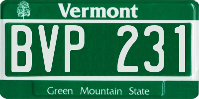 VT license plate BVP231