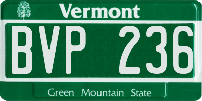 VT license plate BVP236