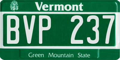 VT license plate BVP237