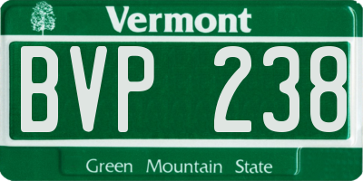 VT license plate BVP238