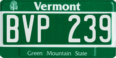 VT license plate BVP239