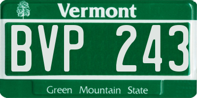 VT license plate BVP243