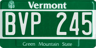 VT license plate BVP245