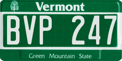 VT license plate BVP247