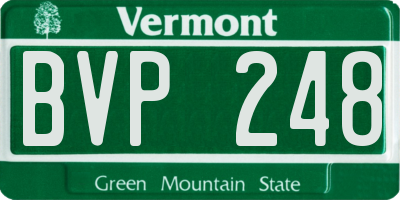 VT license plate BVP248