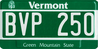 VT license plate BVP250
