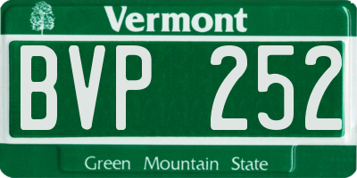 VT license plate BVP252