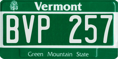 VT license plate BVP257