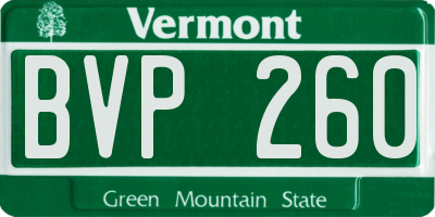 VT license plate BVP260