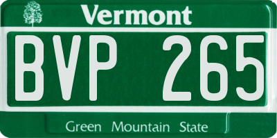 VT license plate BVP265