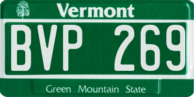 VT license plate BVP269