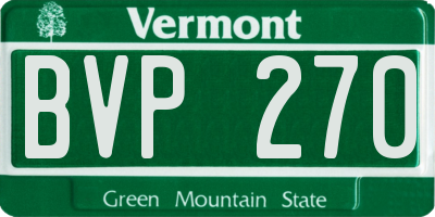 VT license plate BVP270