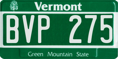 VT license plate BVP275