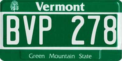 VT license plate BVP278