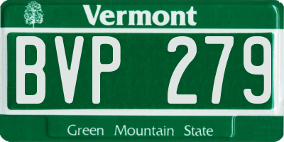 VT license plate BVP279