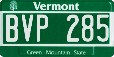VT license plate BVP285