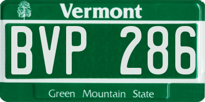 VT license plate BVP286