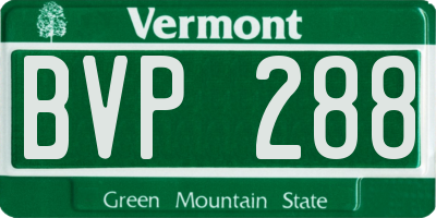 VT license plate BVP288
