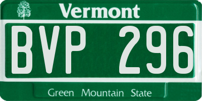 VT license plate BVP296