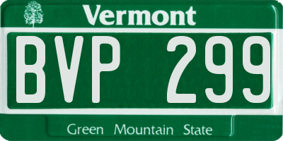 VT license plate BVP299