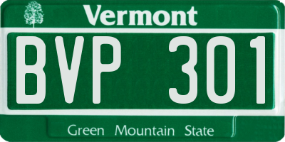 VT license plate BVP301