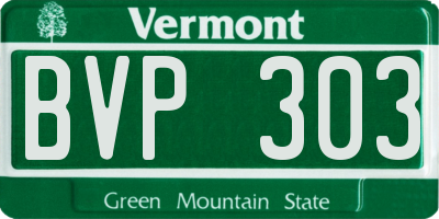 VT license plate BVP303