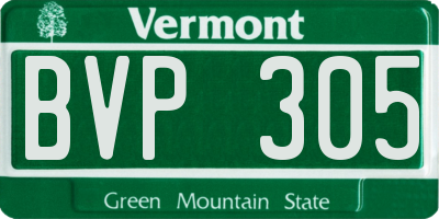 VT license plate BVP305