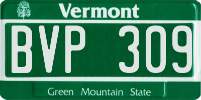 VT license plate BVP309