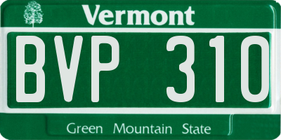 VT license plate BVP310