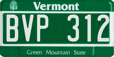 VT license plate BVP312