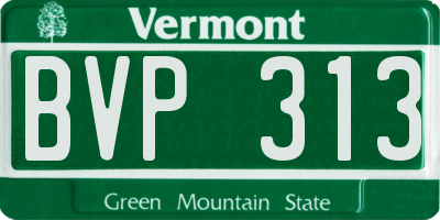 VT license plate BVP313