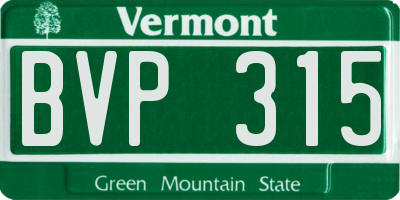 VT license plate BVP315