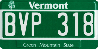 VT license plate BVP318