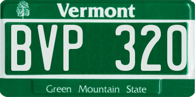 VT license plate BVP320