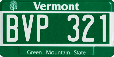 VT license plate BVP321