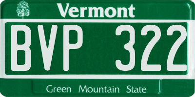 VT license plate BVP322