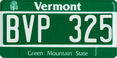 VT license plate BVP325