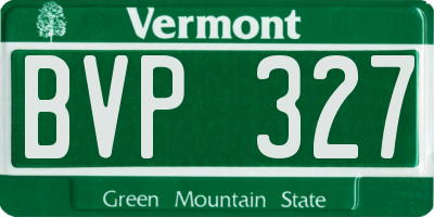 VT license plate BVP327
