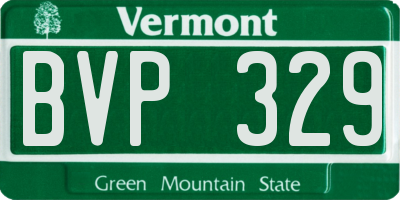 VT license plate BVP329