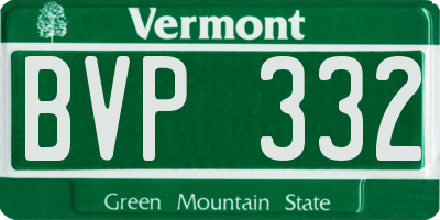 VT license plate BVP332