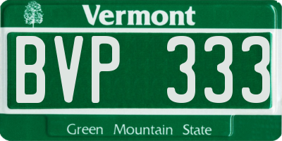 VT license plate BVP333