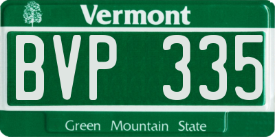 VT license plate BVP335