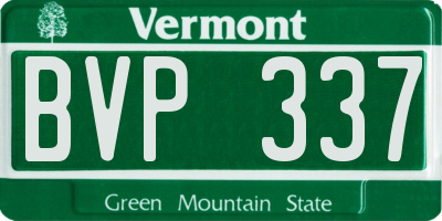 VT license plate BVP337