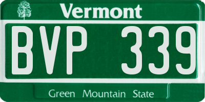VT license plate BVP339