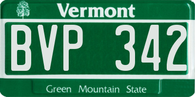 VT license plate BVP342